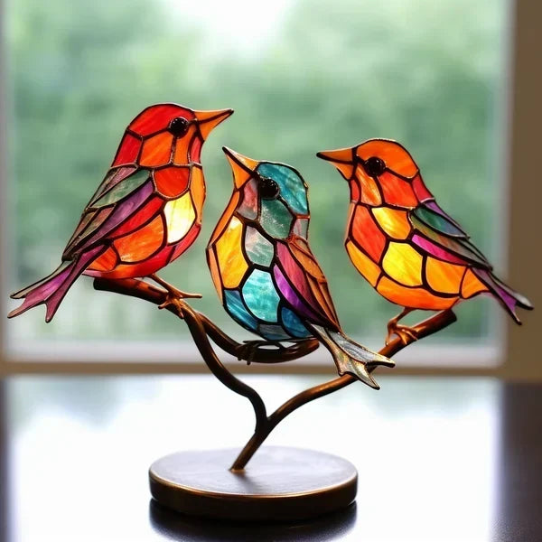 Vogelversiering | Kleurrijk | Vogelbeeldje | Glazen vogel | Tafeldecoratie-Boutique Moda