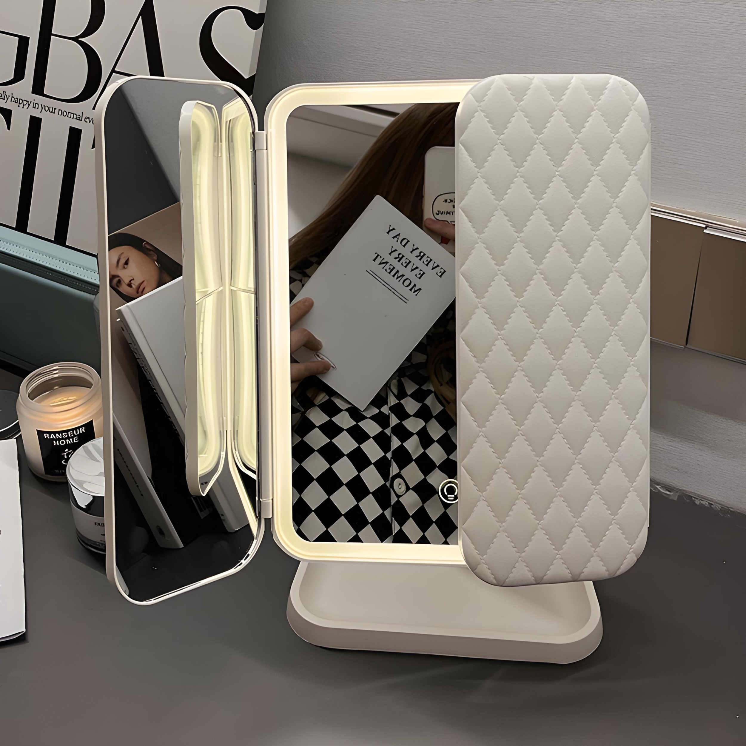 Wastafel spiegel | Opvouwbaar | Drievoudige spiegel | Lichtgevende spiegel | Make-up spiegel-Boutique Moda