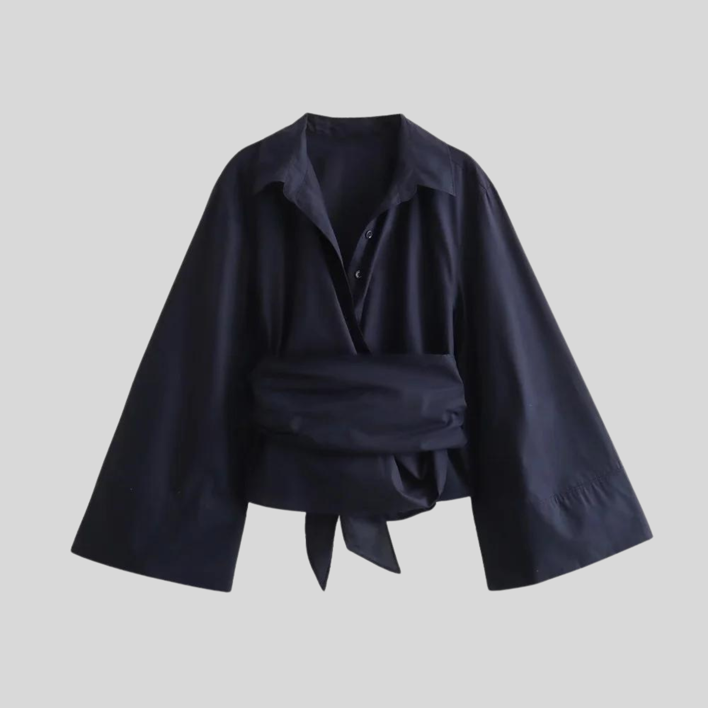 Wikkelblouse - Dameshemd met wijde mouwen en kimonotaille-Boutique Moda