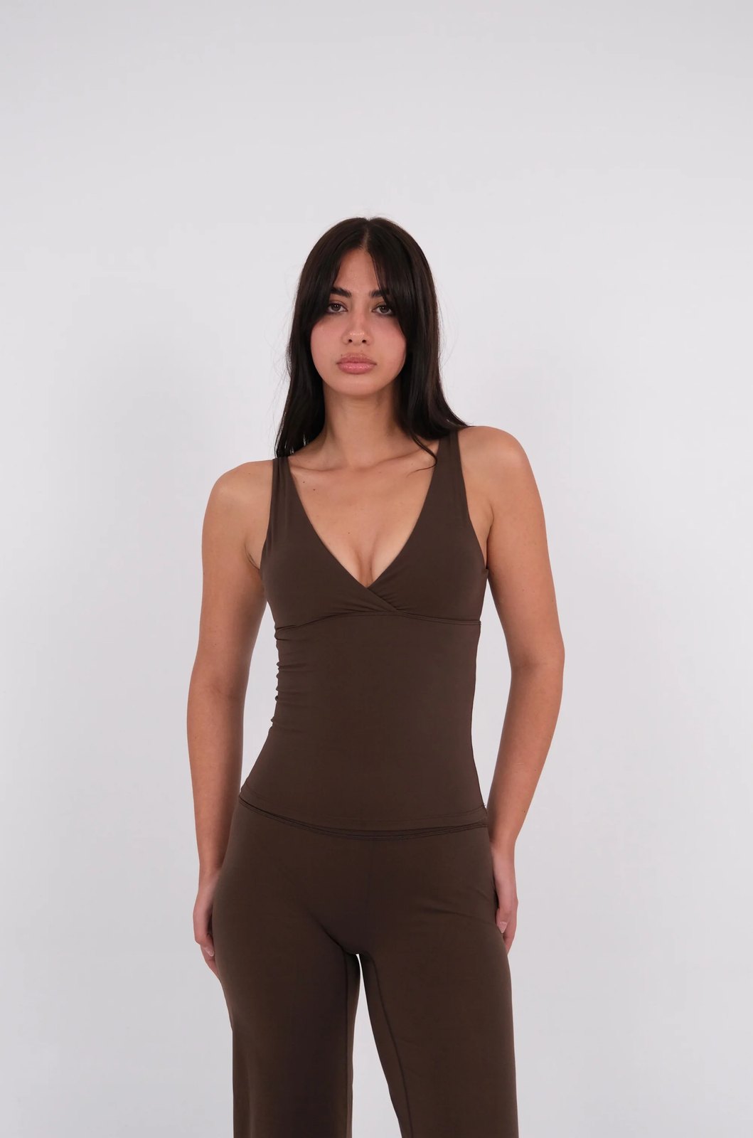 Wikkeltop Dames | Sporttop met V-Hals | Uitneembare Pads-Boutique Moda