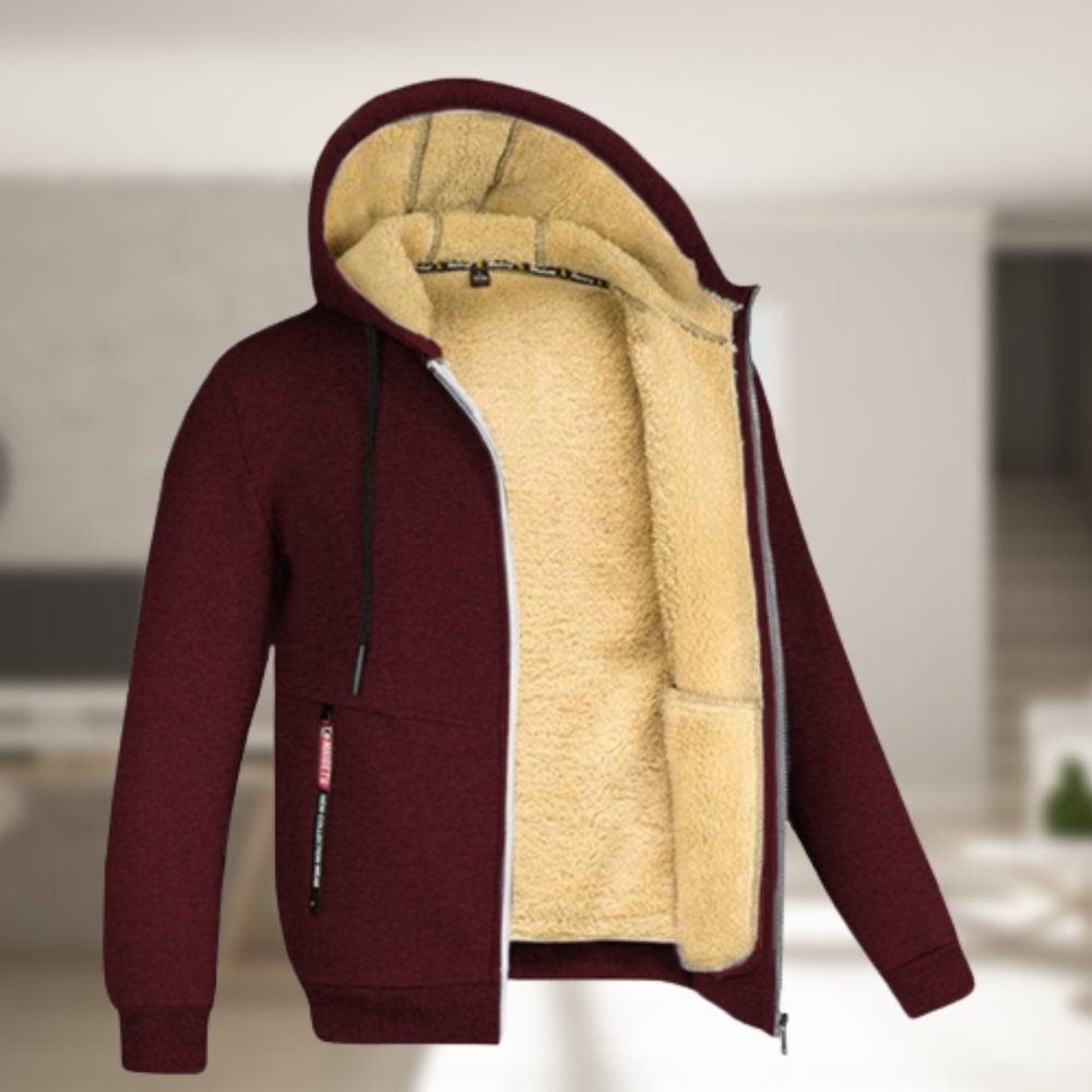 Winter Hoodie | Sherpa Fleece | Zip-Up | Hoodie Jas | Herenkleding-Boutique Moda