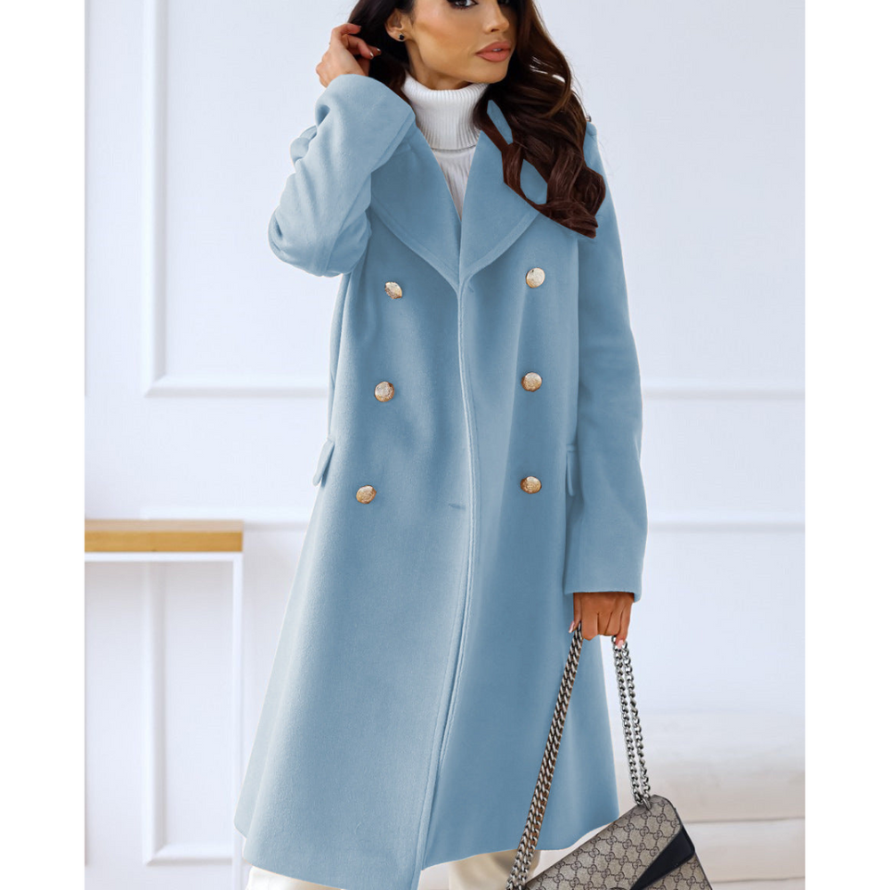 Winter Trench Coat - Dubbelrijig - Met kraag - Lange jas - Damesjas-Boutique Moda