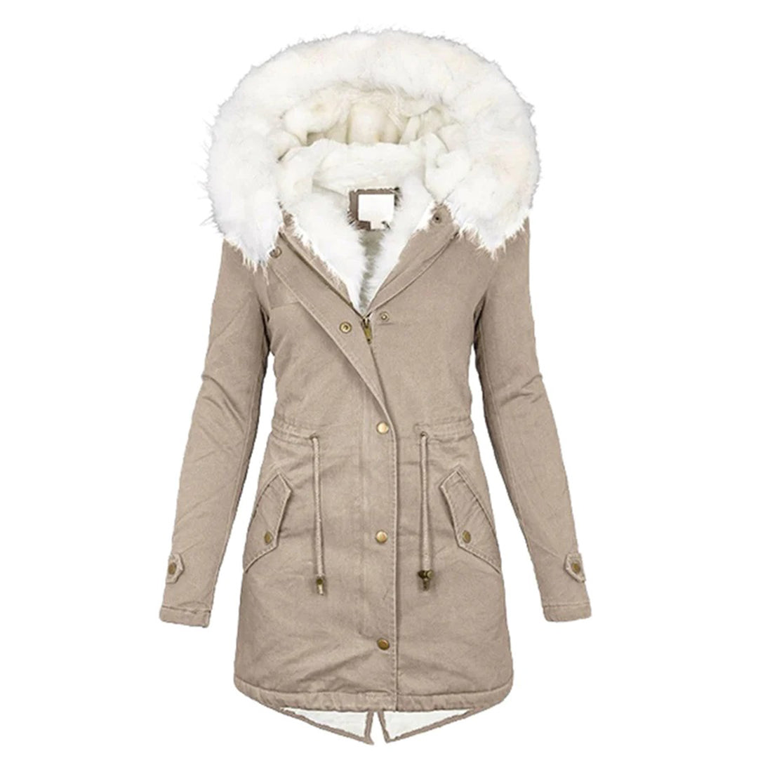 Winterjas - Warme bontgevoerde winterparka voor dames met capuchon-Boutique Moda