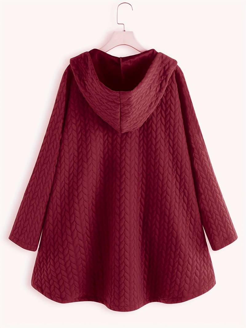 Winterjas met capuchon - Warme oversized winterjas met knoopsluiting voor dames-Boutique Moda