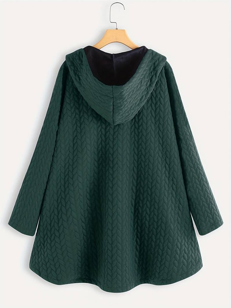 Winterjas met capuchon - Warme oversized winterjas met knoopsluiting voor dames-Boutique Moda