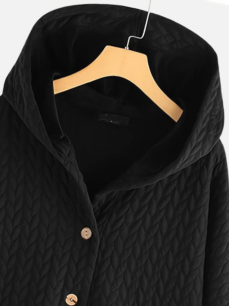 Winterjas met capuchon - Warme oversized winterjas met knoopsluiting voor dames-Boutique Moda
