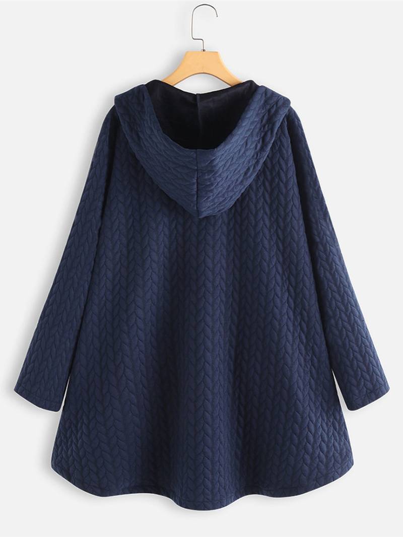Winterjas met capuchon - Warme oversized winterjas met knoopsluiting voor dames-Boutique Moda