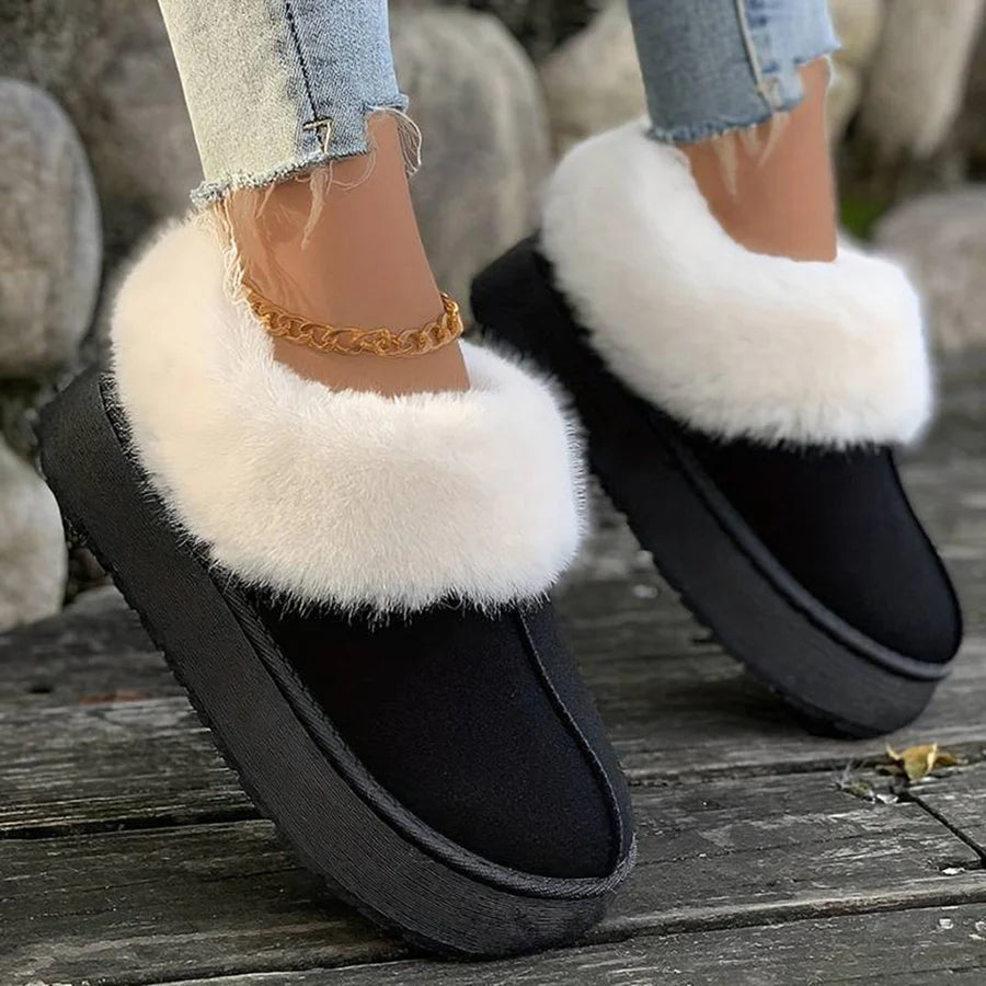 Plateaupantoffels | Bont | Instapmodel | Winterschoenen voor dames