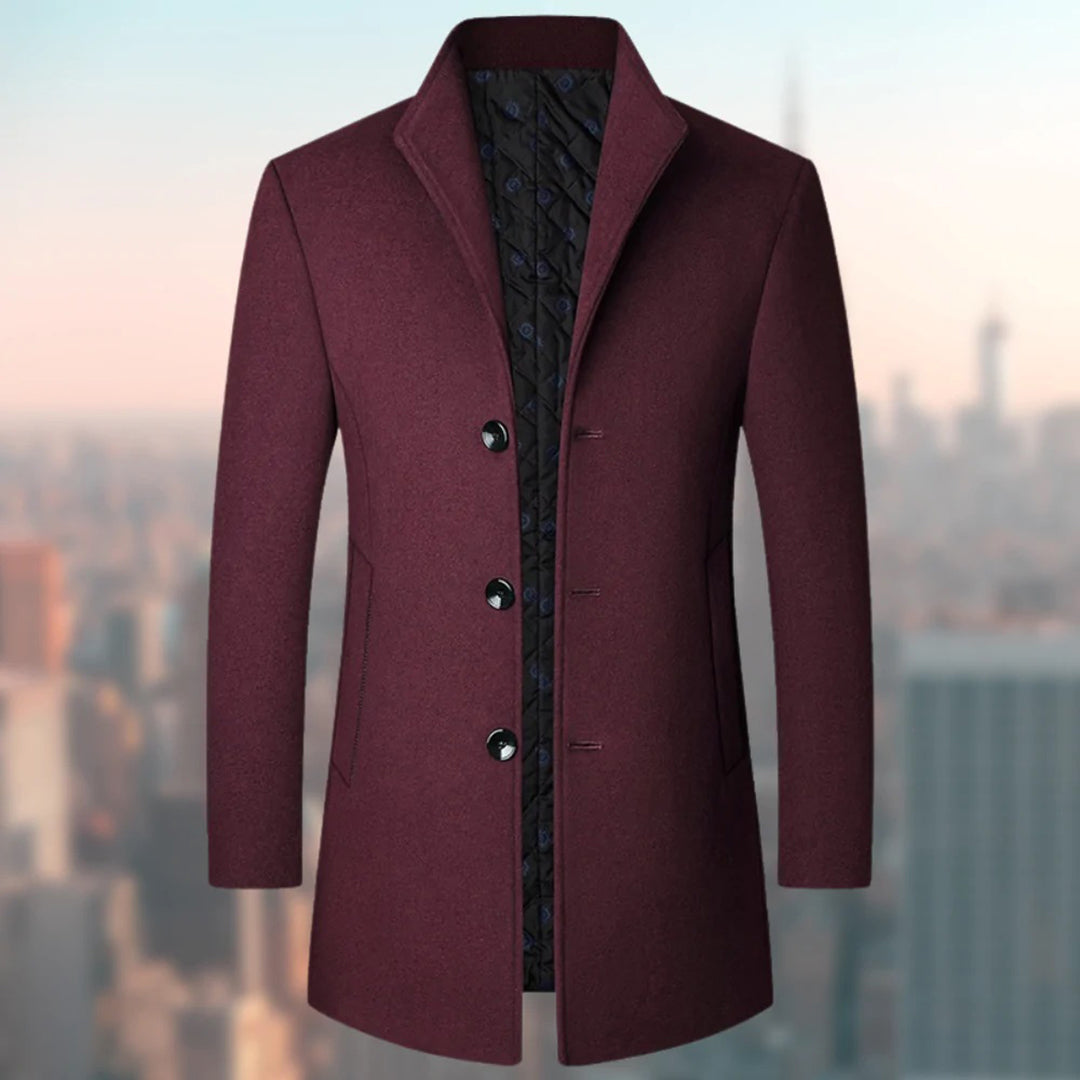 Wintertrenchcoat - Halflang - Gewatteerde voering - Enkelrijige jas - Herenjas-Boutique Moda