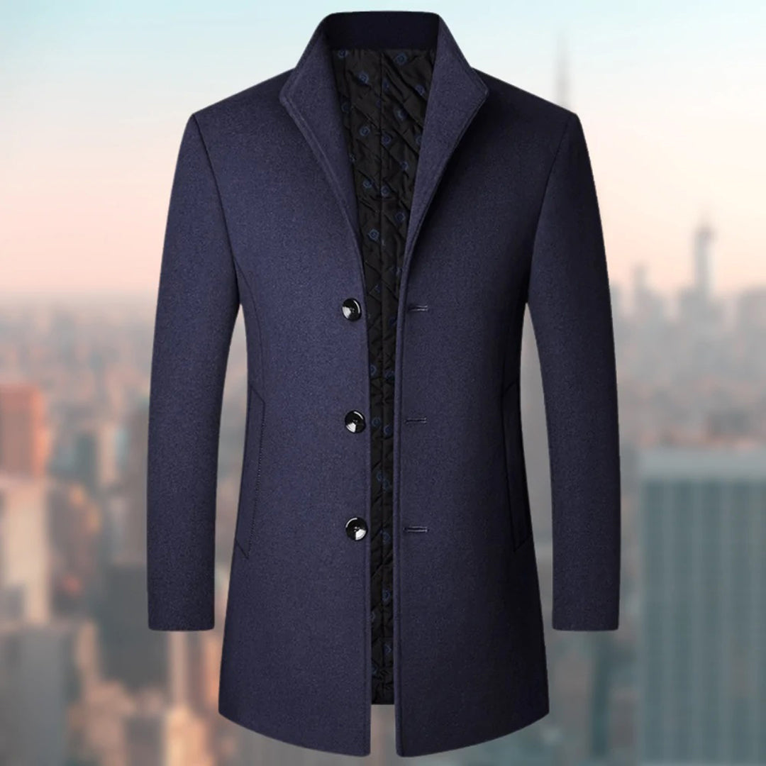 Wintertrenchcoat - Halflang - Gewatteerde voering - Enkelrijige jas - Herenjas-Boutique Moda