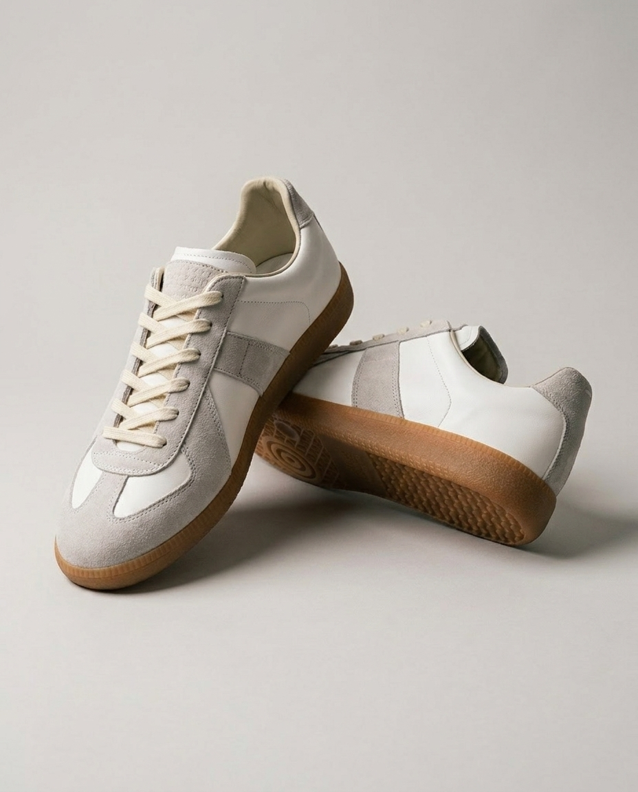 Witte Sneakers - Heren Casual Everyday Lace-Up Sneakers-Boutique Moda