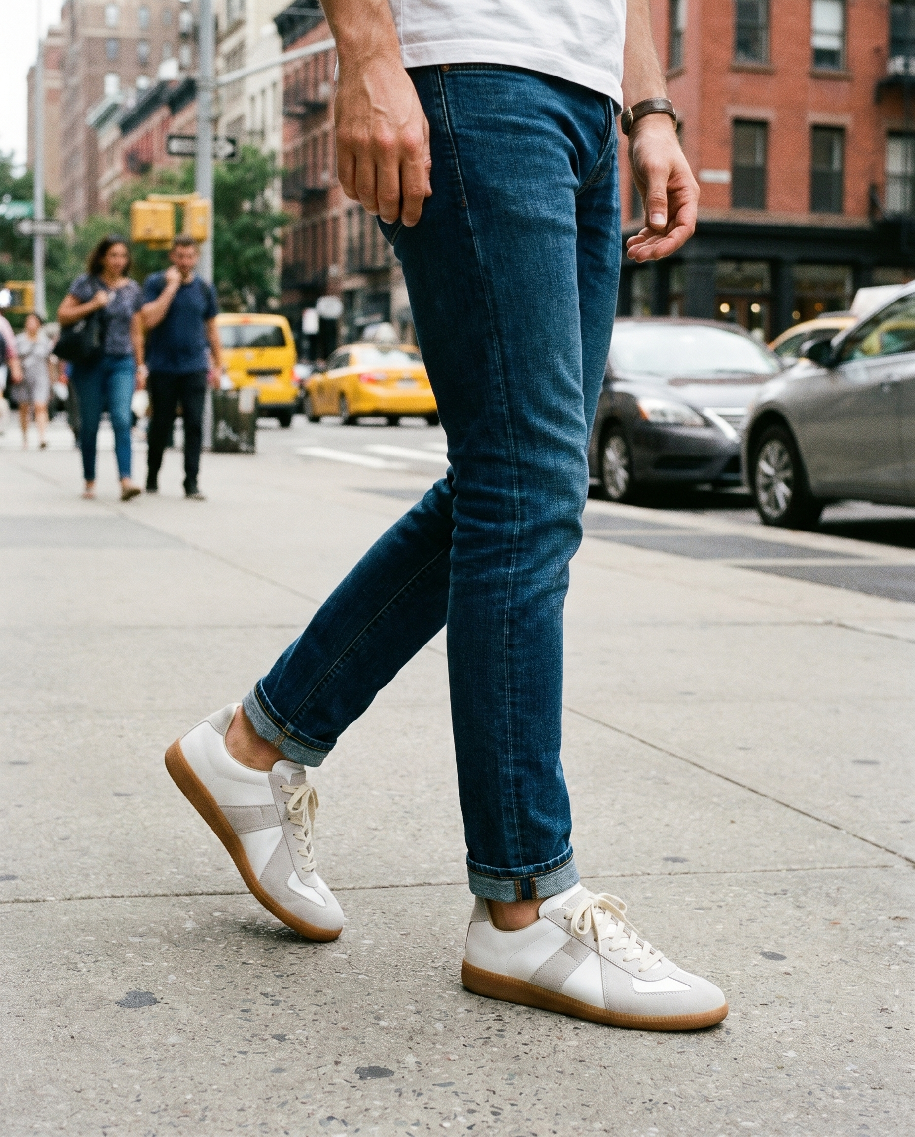 Witte Sneakers - Heren Casual Everyday Lace-Up Sneakers-Boutique Moda