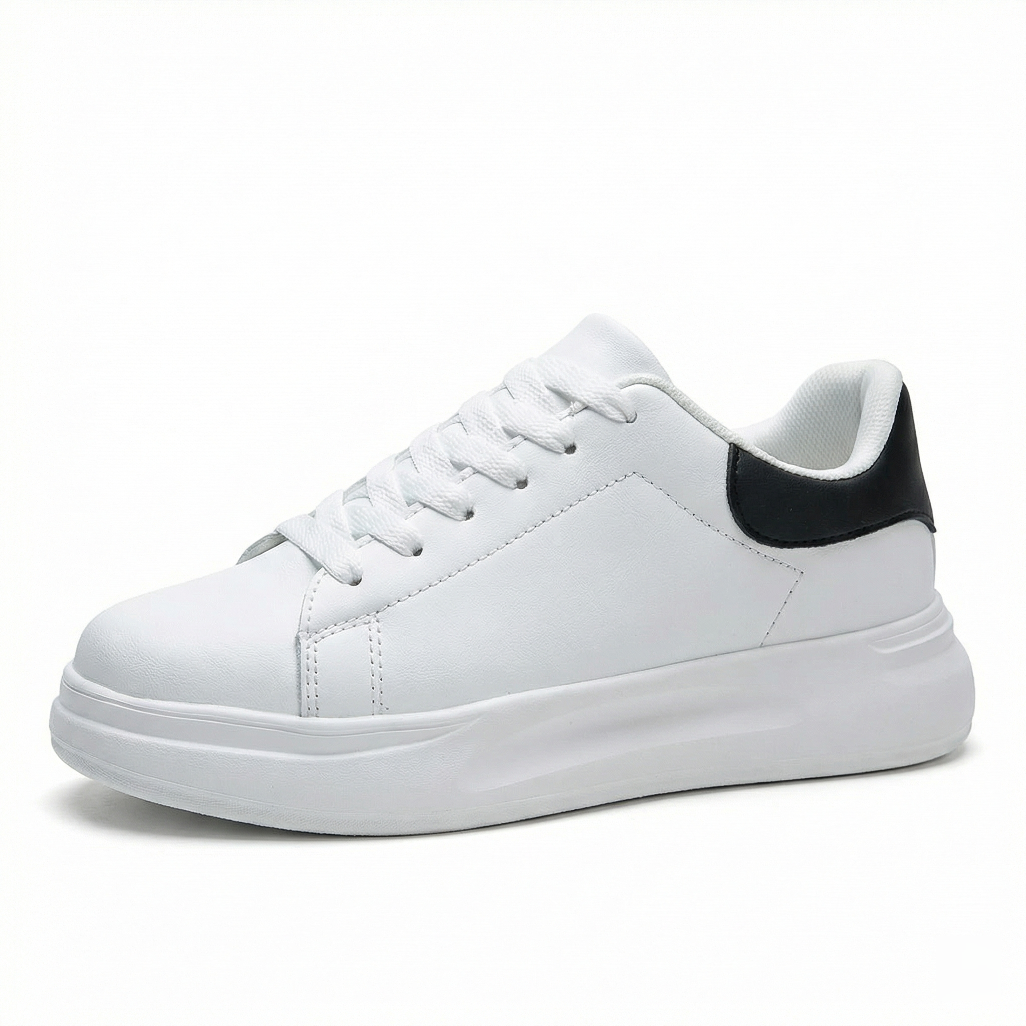 Witte sneakers - Platformsneakers met veters voor dames-Boutique Moda
