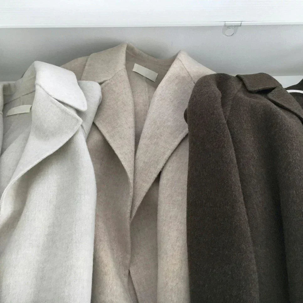 Wollen Jas - Riem - Winter - Lange jas - Wollen overjas voor dames-Boutique Moda