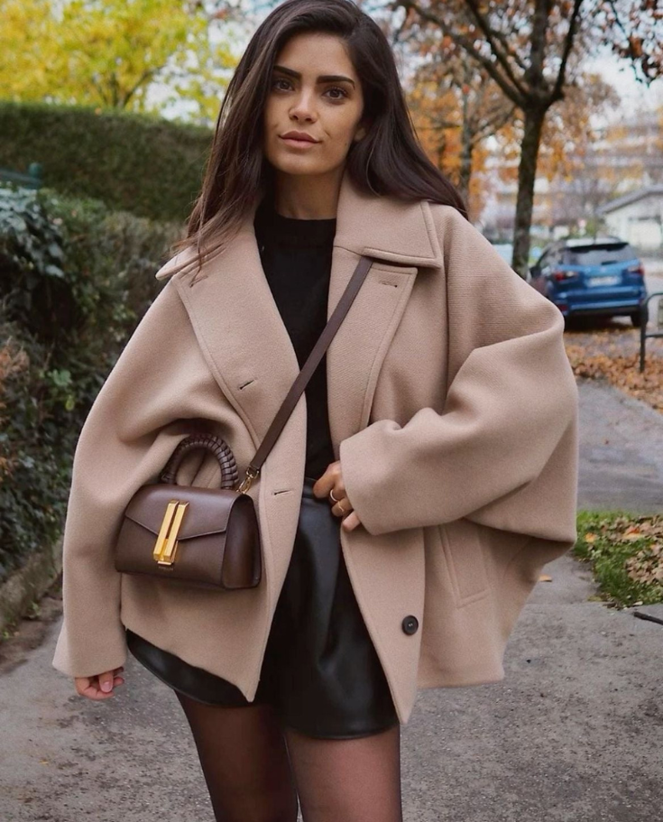 Wollen Trenchcoat | Kort | Single Breasted | Oversized Jack| Vrouwenjas-Boutique Moda