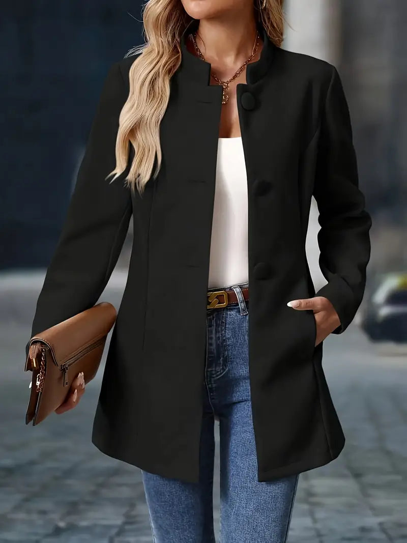Wollen trenchcoat - Stijlvolle middellange wollen overjas voor dames-Boutique Moda