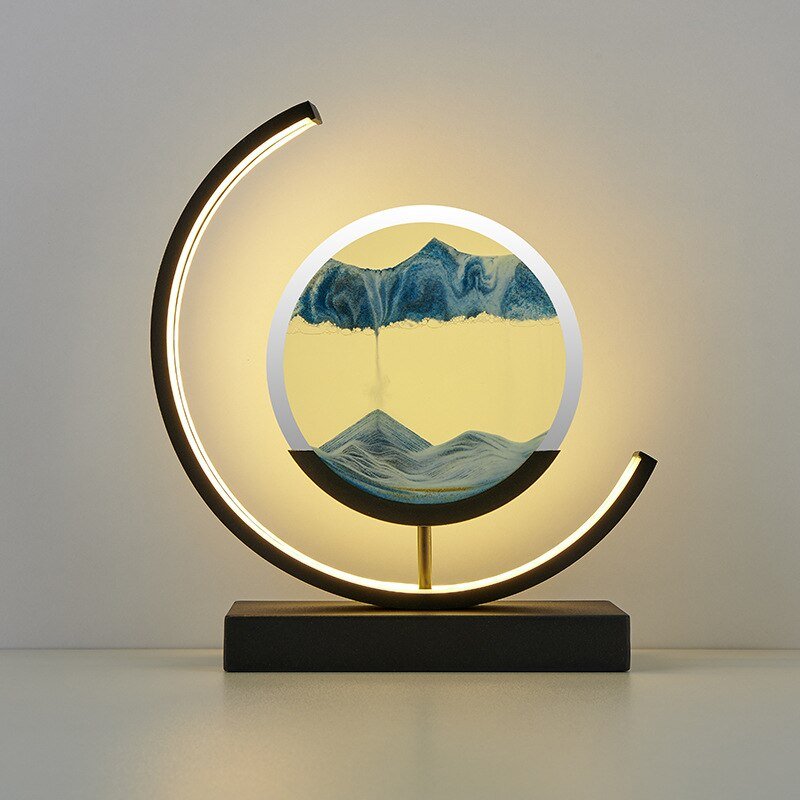 Zandkunstlamp met bewegend 3D zand | LED-tafellamp | 360° draaibaar-Boutique Moda