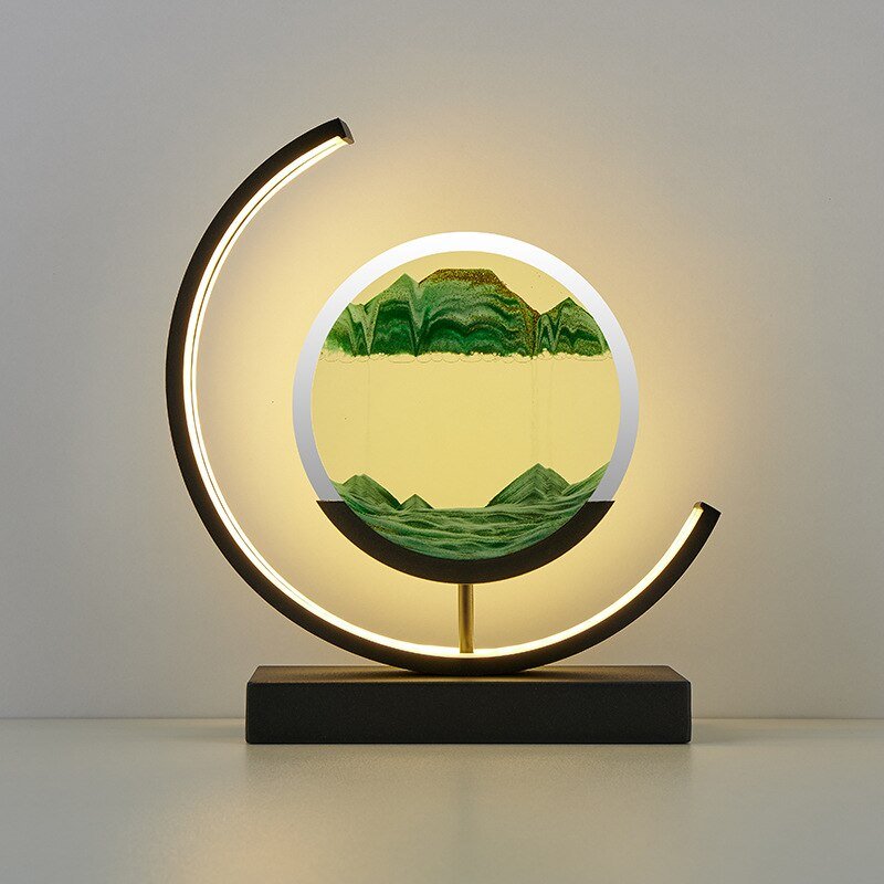Zandkunstlamp met bewegend 3D zand | LED-tafellamp | 360° draaibaar-Boutique Moda