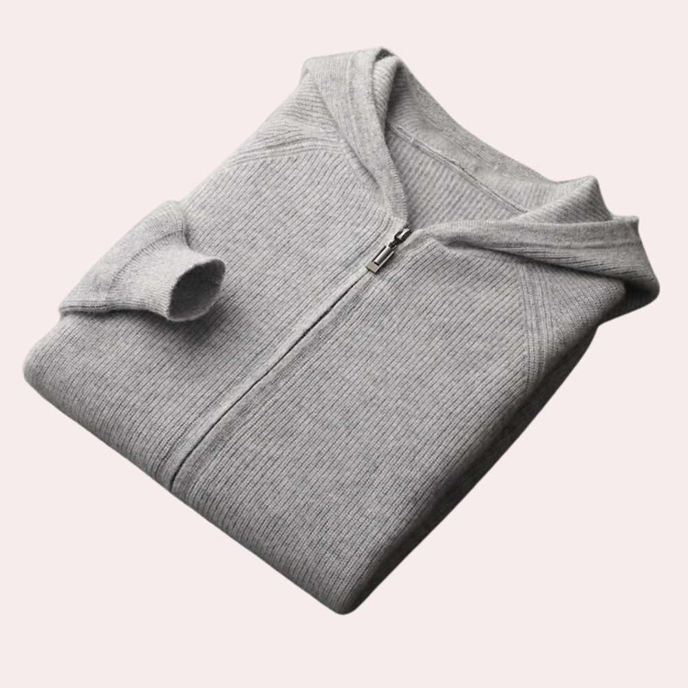 Zip Hoodie - Casual - Gebreid - Zip-Up Sweater - Herenkleding-Boutique Moda