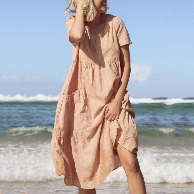 Zomerjurk | Korte Mouw | Flowy | Losse Jurk | Casual Jurk-Boutique Moda