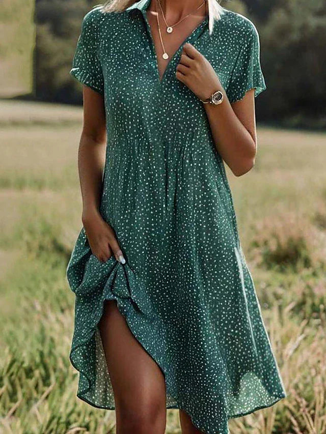 Zomerjurk | Korte Mouw | Zwierige Blousejurk-Boutique Moda
