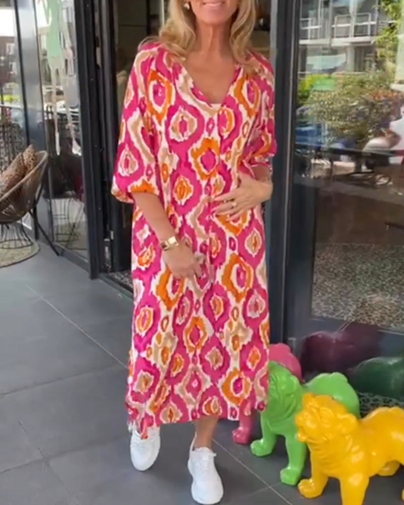 Zomerjurk - Los model - Halve mouwen - Lange jurk - Zondress-Boutique Moda