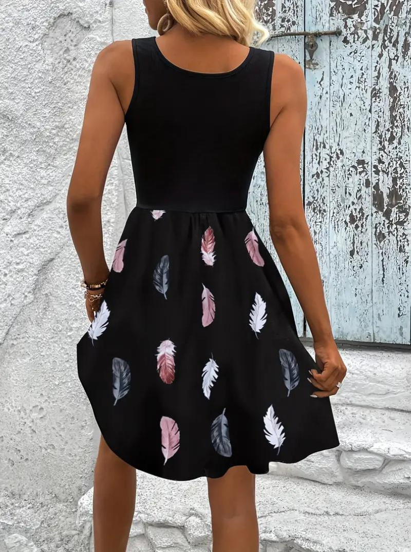 Zomerjurk - Mouwloos - Bedrukt - Korte jurk - Zondress-Boutique Moda