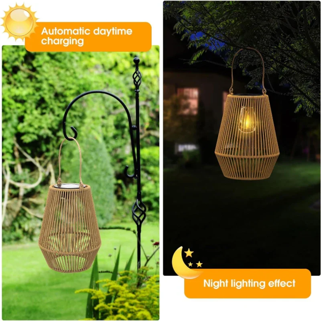Zonne-energie lamp - Rotan - Tuin - Draagbare lamp - Buitenlamp-Boutique Moda