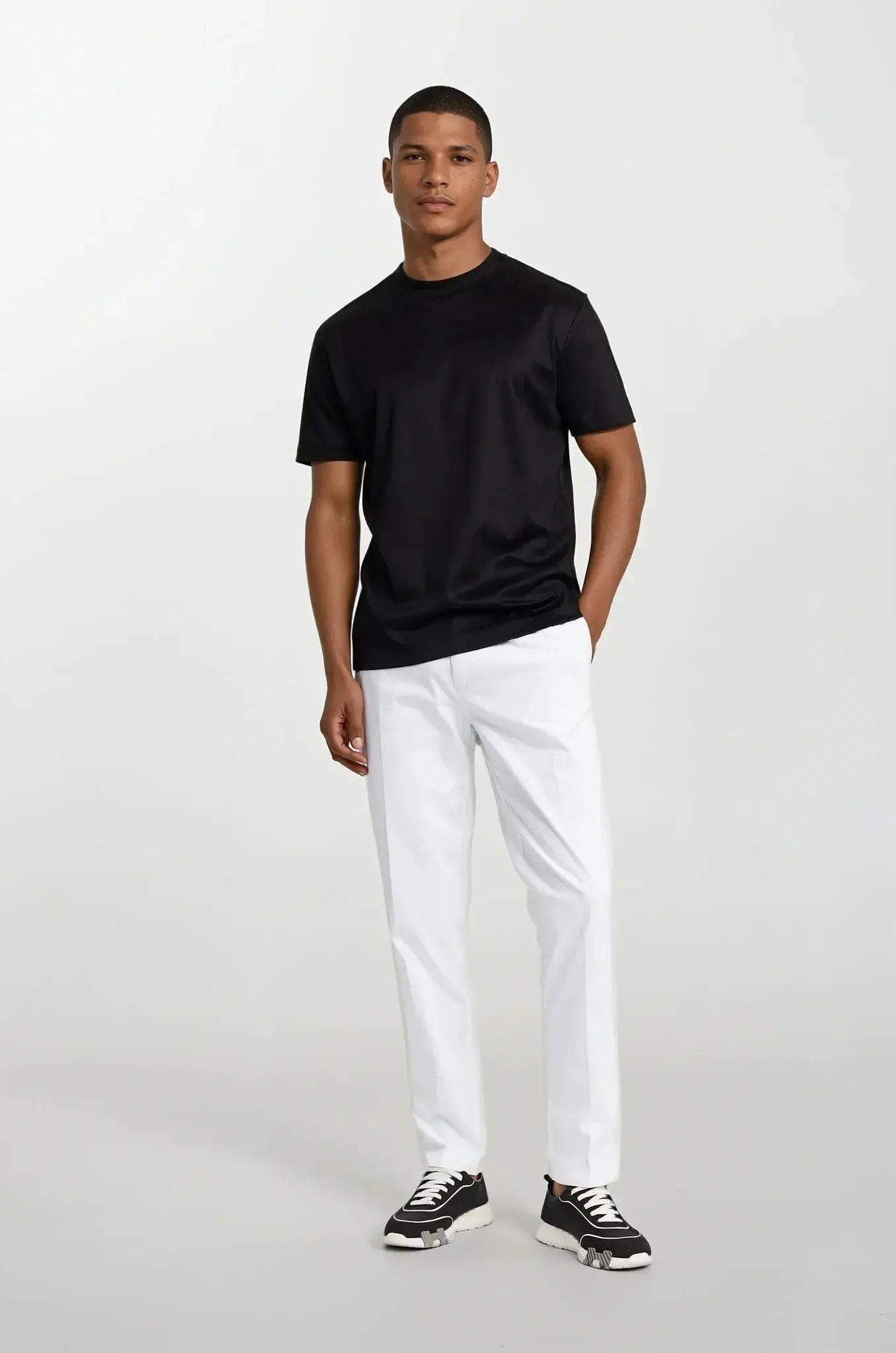 Zwart T-shirt | Ronde Hals | Relaxed Fit | Effen T-shirt | Heren-T-shirt-Boutique Moda