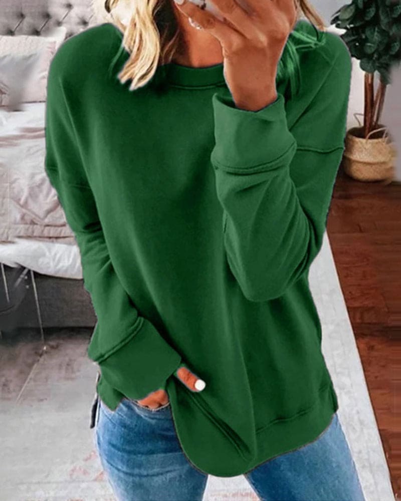 Zweethemd | Ronde Hals | Lange Mouwen | Oversized Sweatshirt | Dameskleding-Boutique Moda