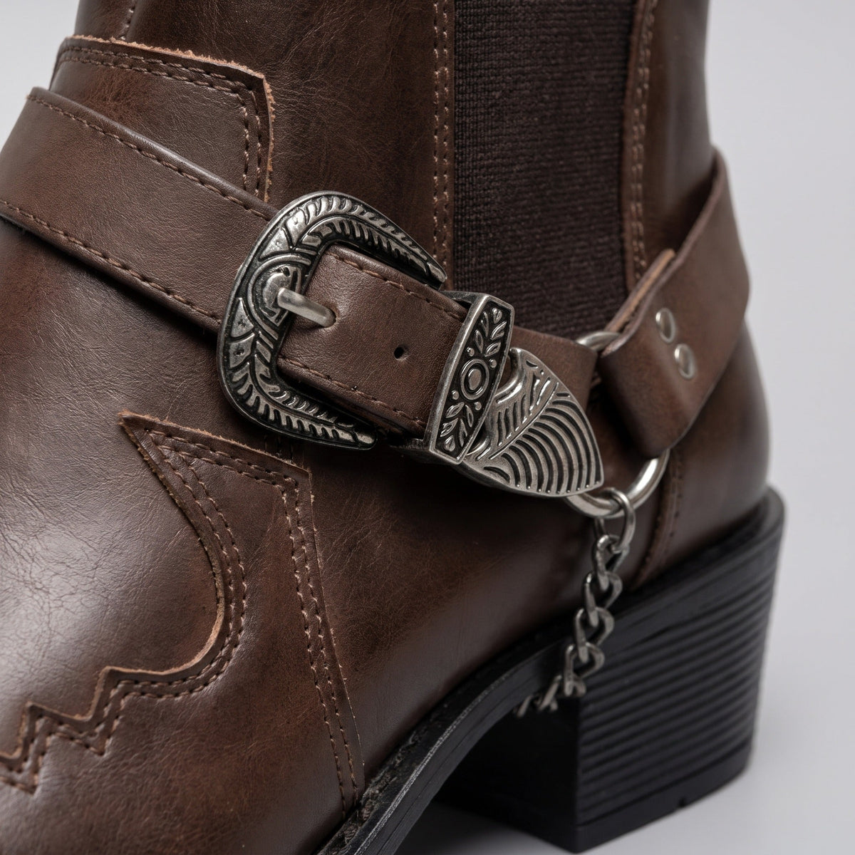 Cowboylaarzen Heren met Gesp en Ketting | Spitse Neus | 3 Kleuren