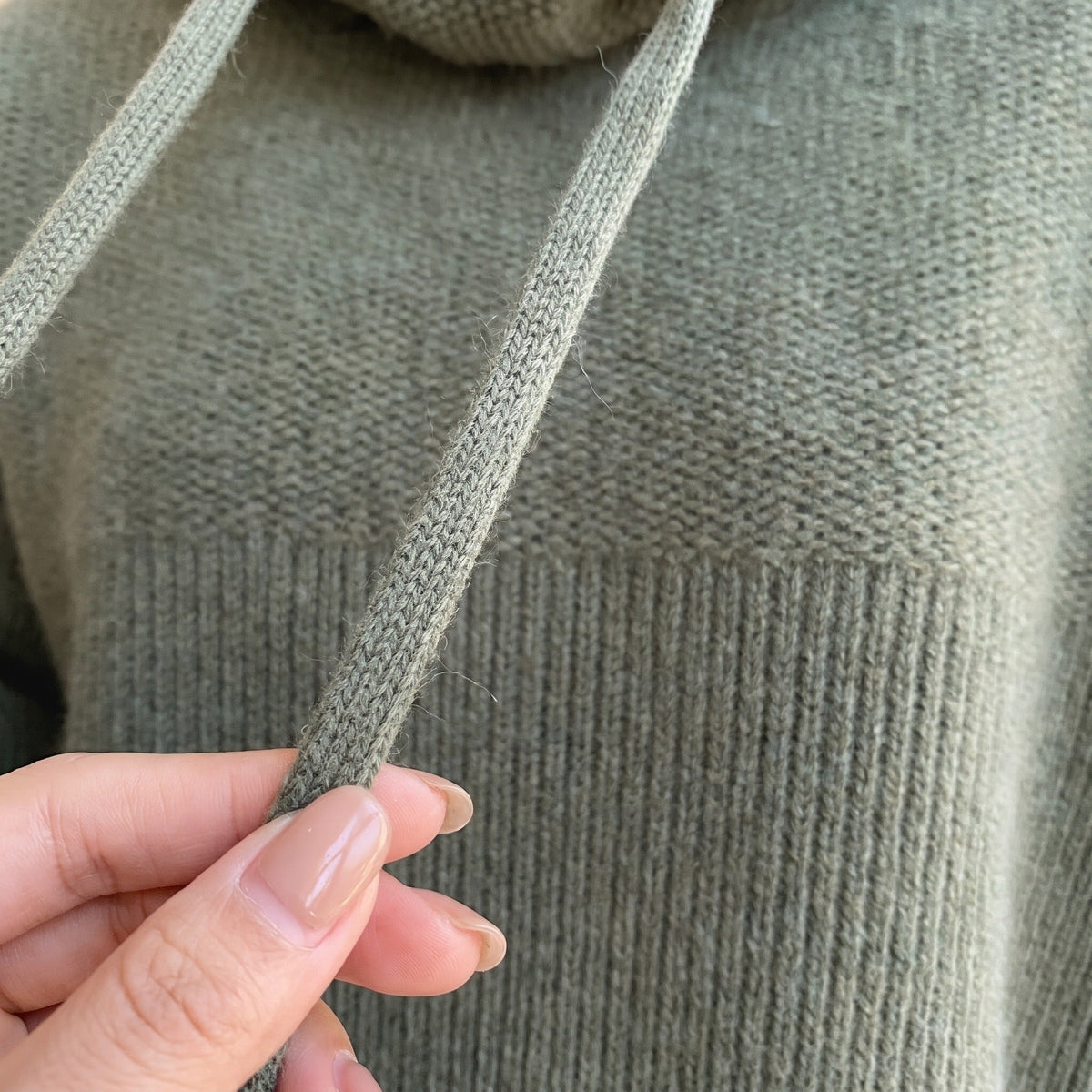 Gebreide Hoodie Dames met Colkraag | Koord | Oversized | 4 Kleuren