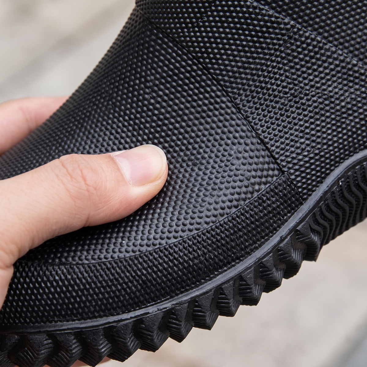Close-up van het genopte rubber en de profielzool