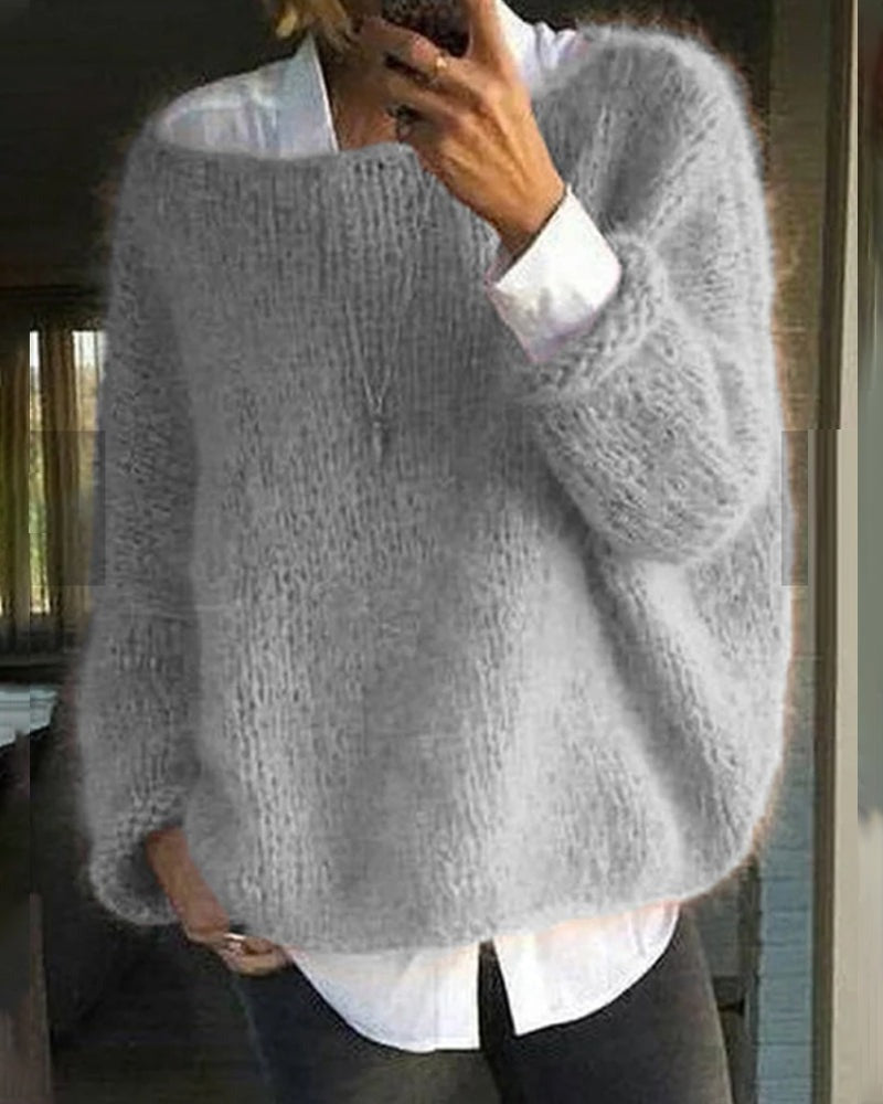 Fluffy Trui Dames | Luchtig Gebreid | Oversized Model | Lange Mouwen-Boutique Moda