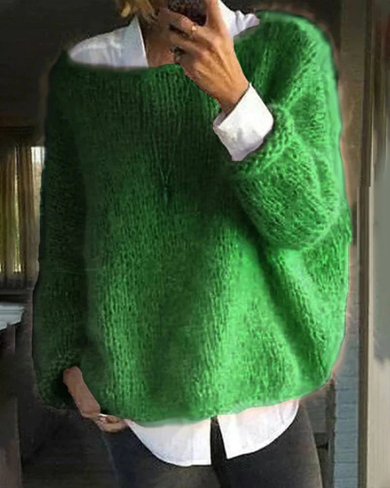 Fluffy Trui Dames | Luchtig Gebreid | Oversized Model | Lange Mouwen-Boutique Moda