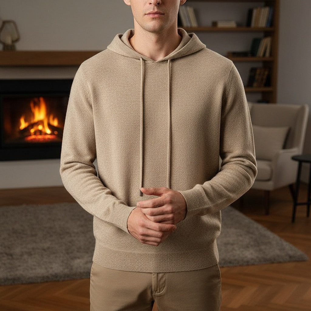 Gebreide Hoodie Heren met Platte Koorden | 5 Kleuren