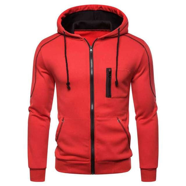 Hoodie Vest Heren met Contrastdetails | Borstzak | 5 Kleuren