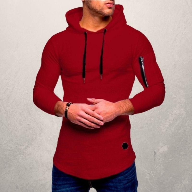 Slanke Hoodie Heren met Mouwzak | Ronde Zoom | 5 Kleuren