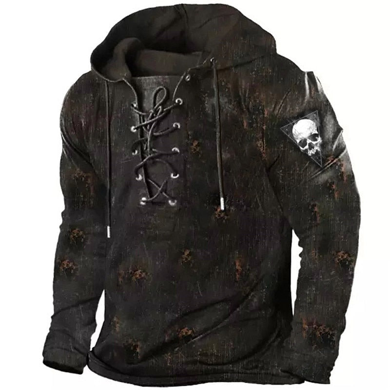 Doodskop Hoodie Heren | Vetersluiting Hals | 4 Designs