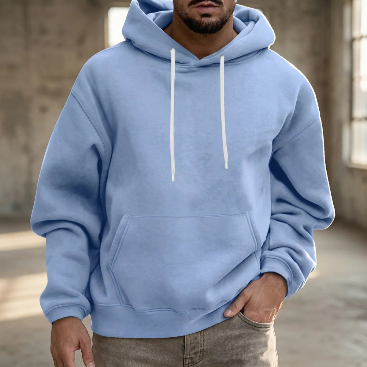 Losse Hoodie Heren met Witte Koorden | 8 Kleuren