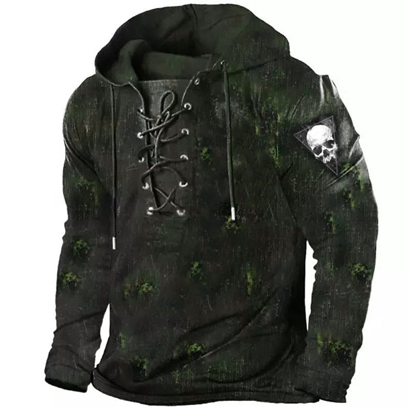 Doodskop Hoodie Heren | Vetersluiting Hals | 4 Designs