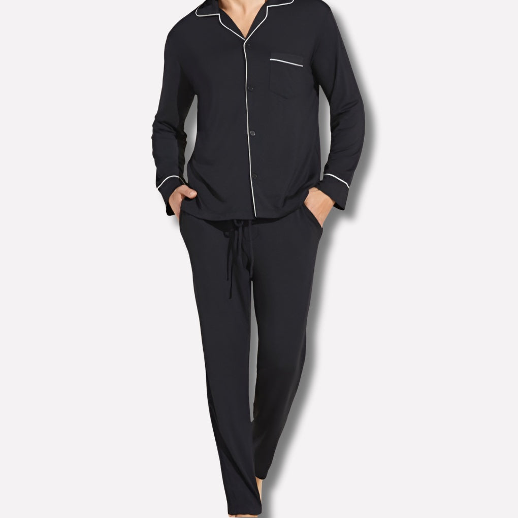 Jersey Pyjama Heren | Contrastbies | 2 Kleuren