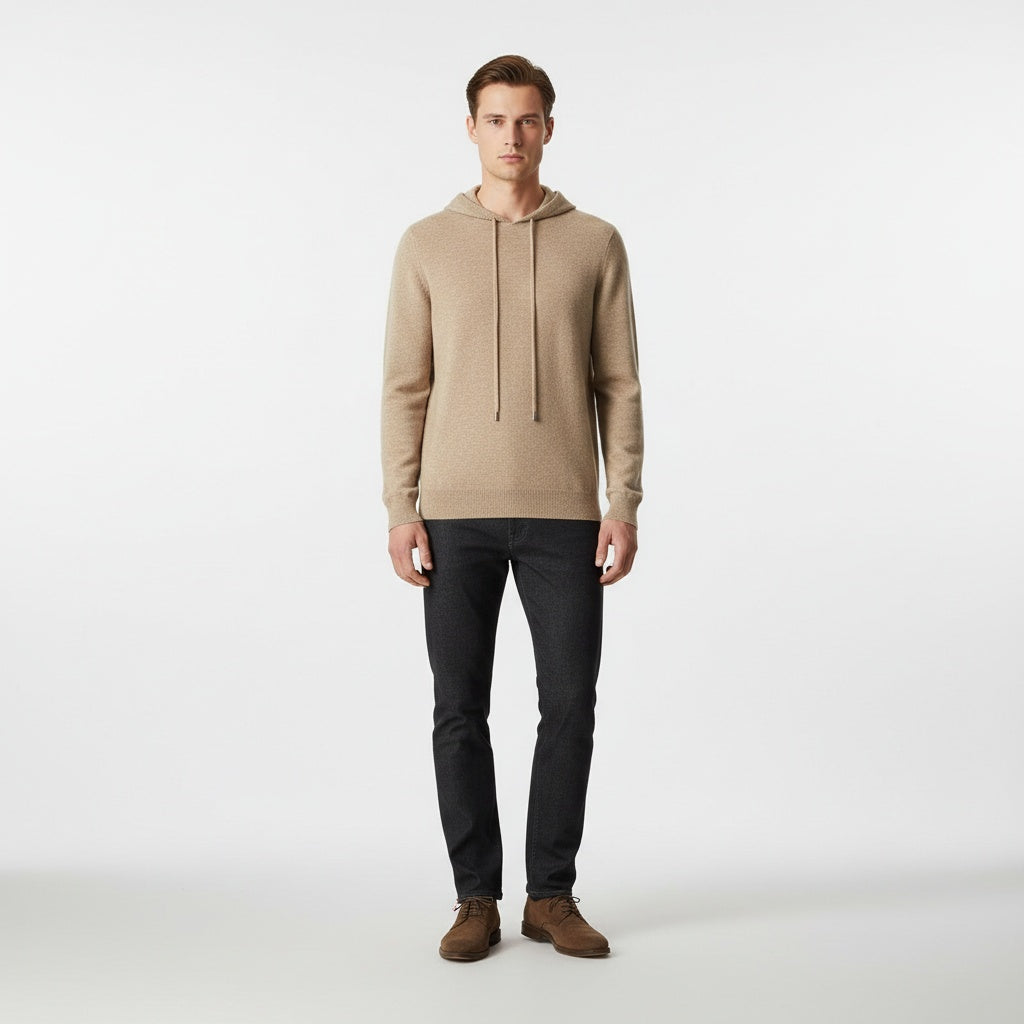 Gebreide Hoodie Heren met Platte Koorden | 5 Kleuren