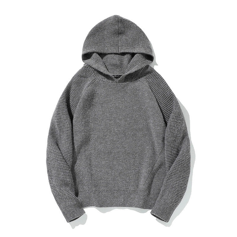 Gebreide Raglan Hoodie Heren | Ribmouwen | 3 Kleuren