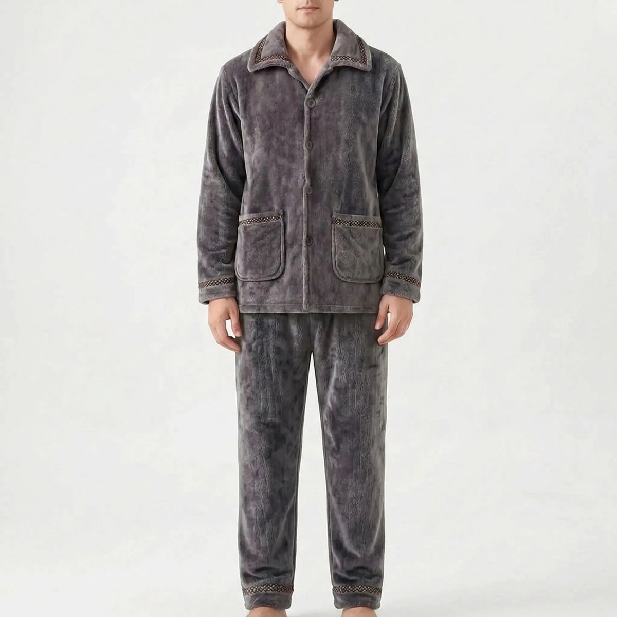 Fleece Pyjama Heren met Kraag | Knoopsluiting | 7 Varianten