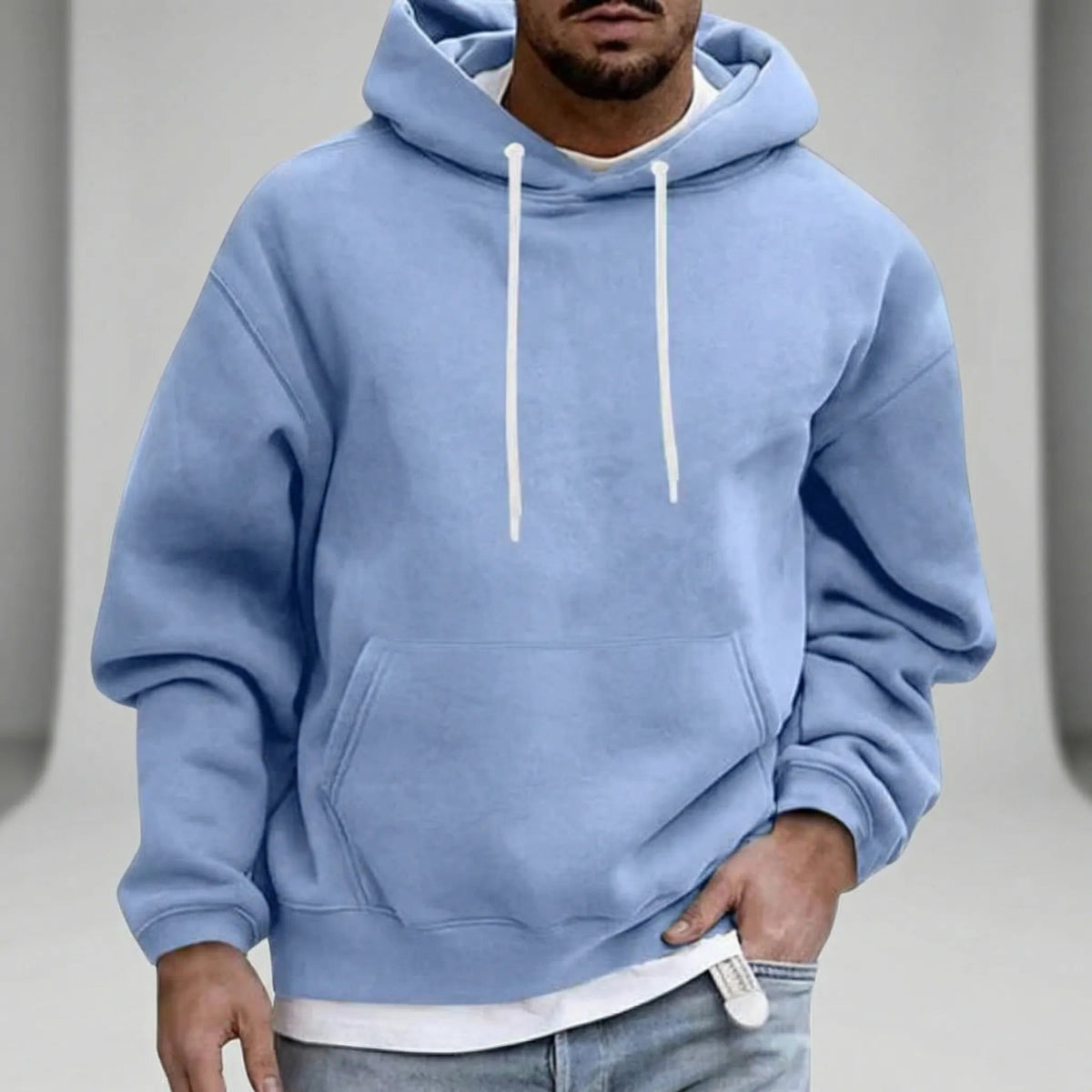 Losse Hoodie Heren met Witte Koorden | 8 Kleuren
