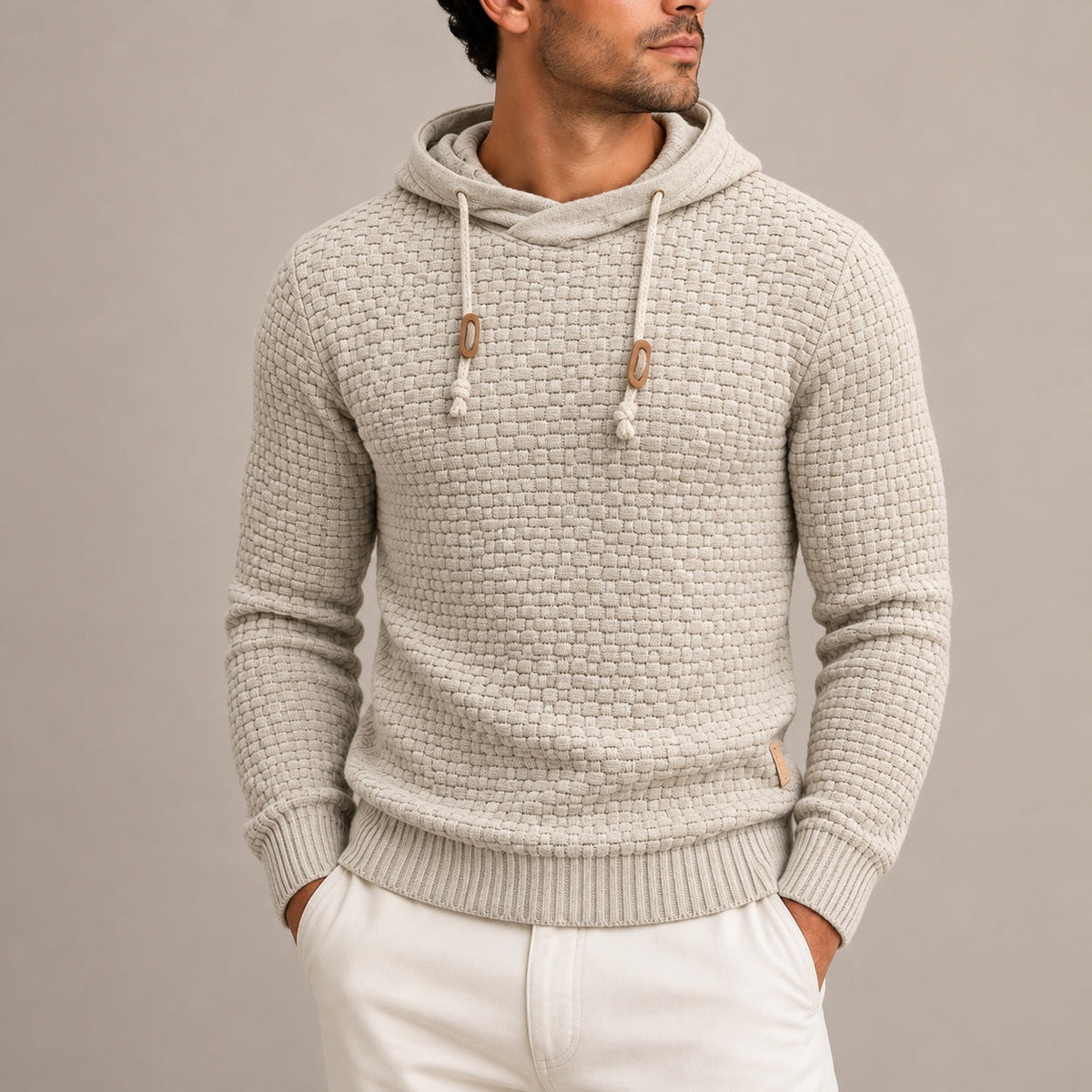 Gebreide Hoodie Heren met Mandpatroon | 8 Kleuren