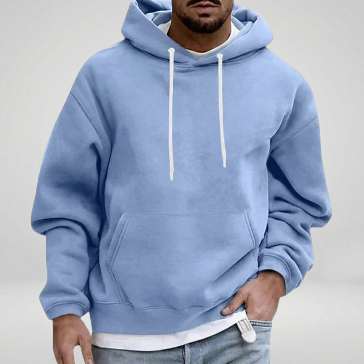 Losse Hoodie Heren met Witte Koorden | 8 Kleuren