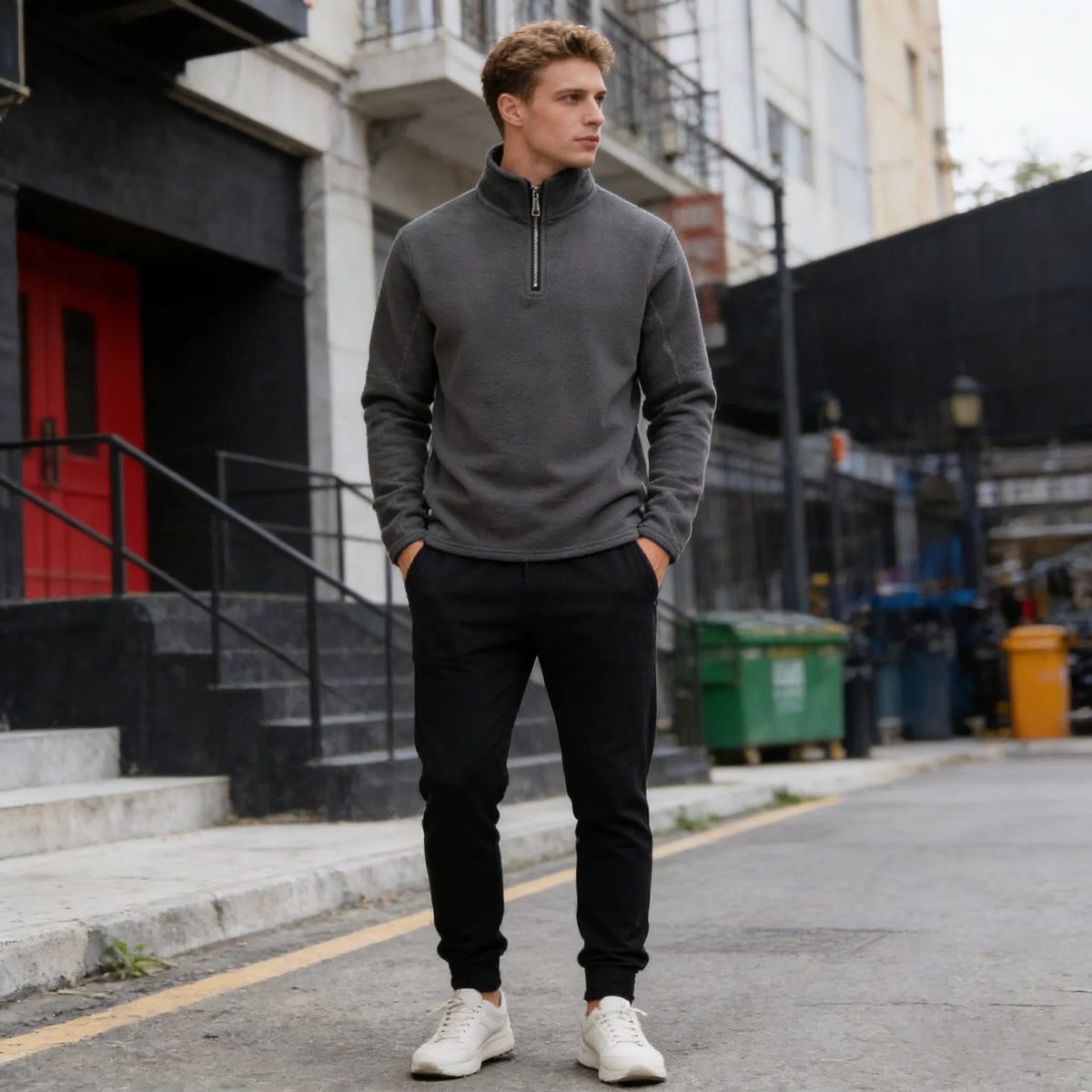 Fleece Pullover Heren | Halve Rits | Opstaande Kraag
