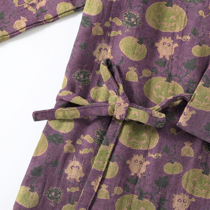 Pompoen Kimono Pyjamaset Heren | Monstertjes | Paars of Groen
